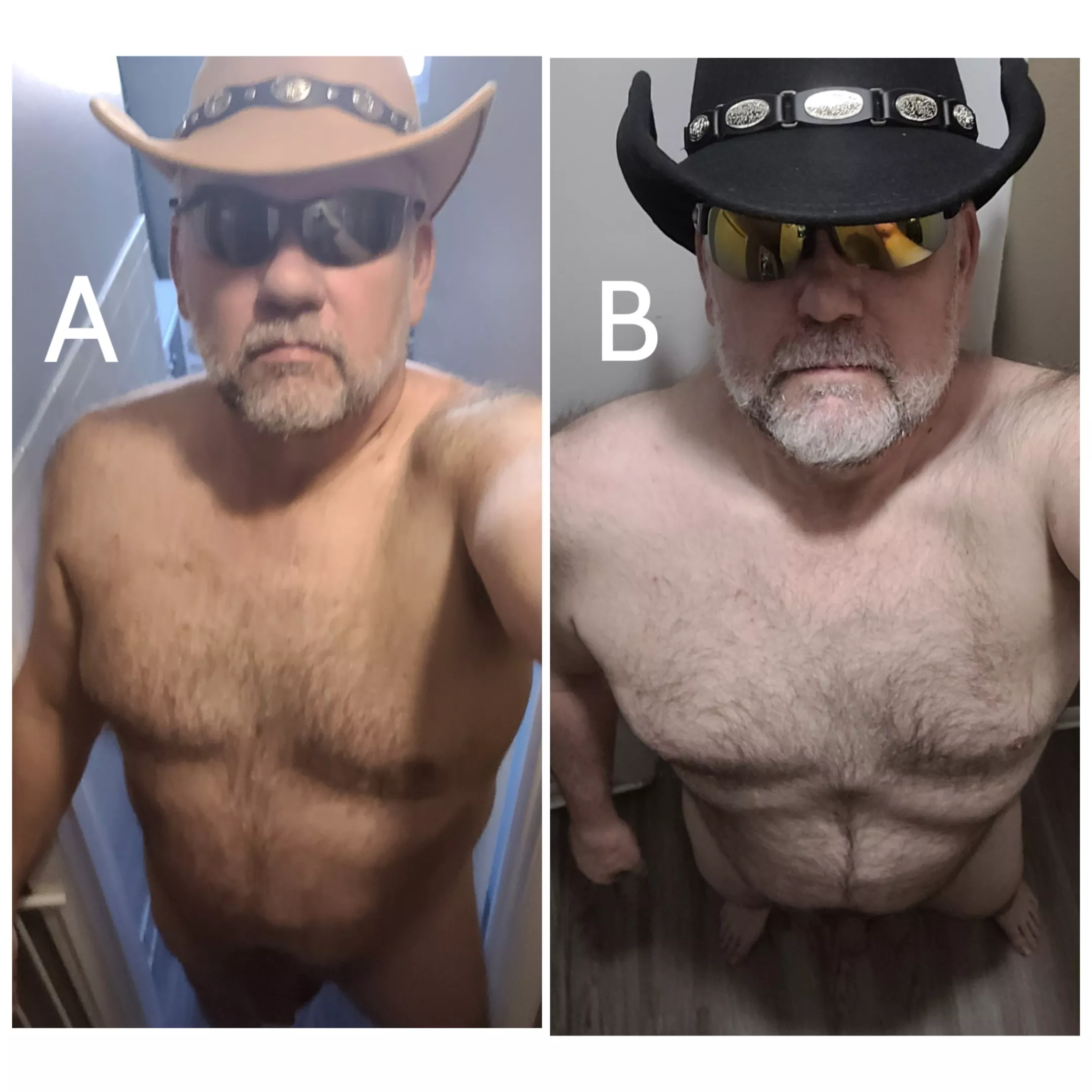 [54] So just realized I recently posted similar pics, just with different hats. So... A or B? posted by StuLonger