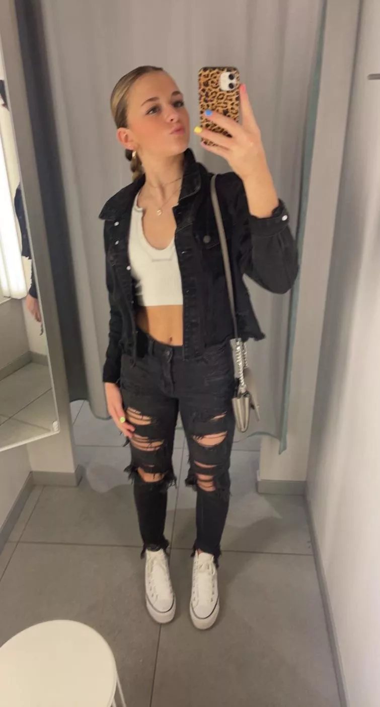 All Black with a Blue Top posted by LycheePleasant7767