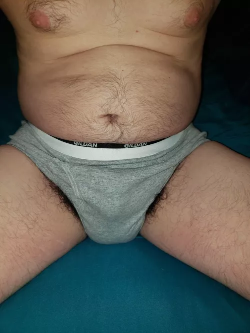 Gildan Briefs dont cover all my bush by marlbororedguy