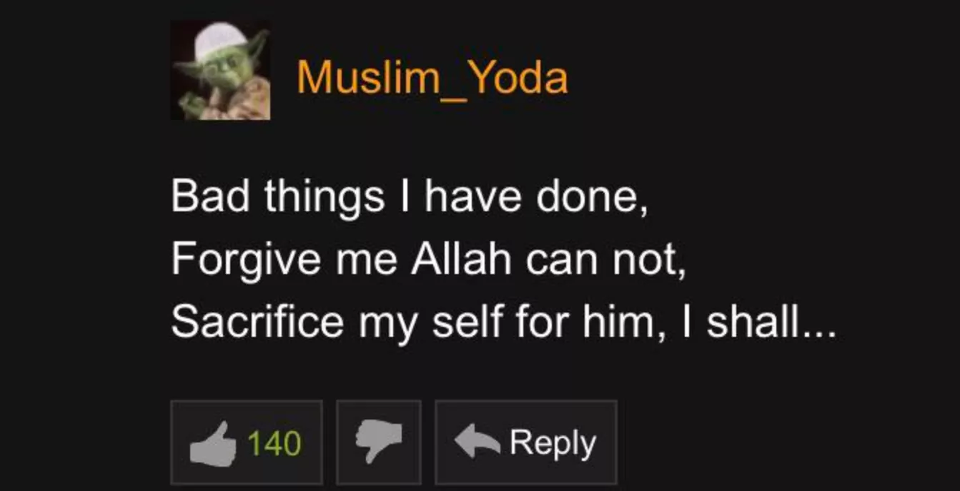 Muslim Yoda once said posted by ErdemArdaS