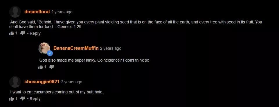 Things get biblical when cucumbers are used as toys. posted by Gratefulmale