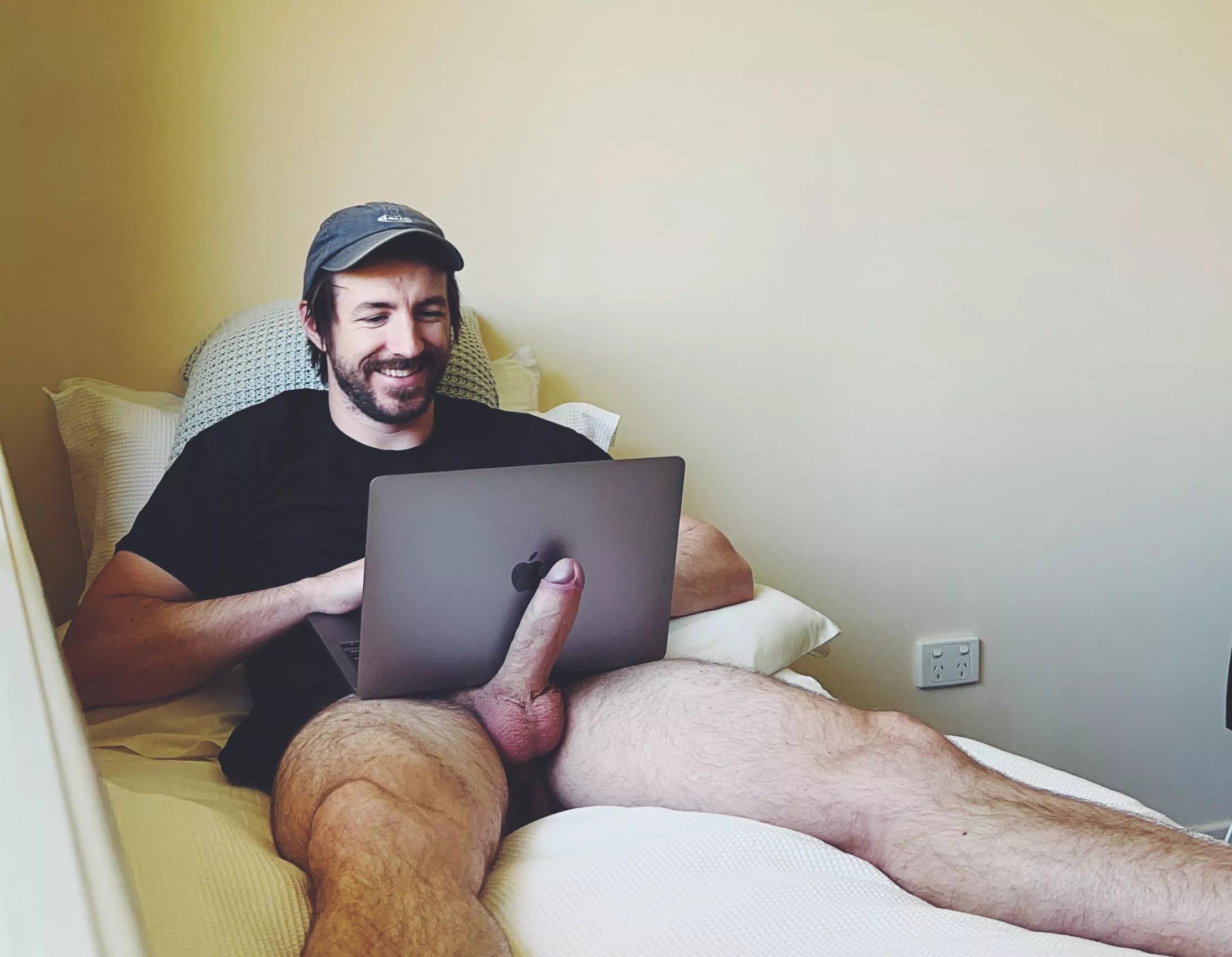 When your co-worker (unexpectedly) Zoom calls you and you have to pretend you weren’t sitting there stroking… posted by 2nd-account-2