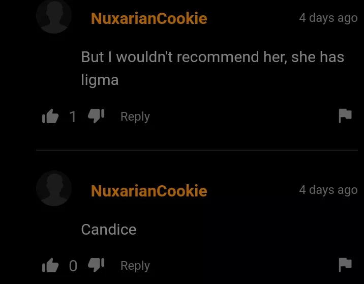 Who is ligma and what is candice posted by Few_Indication_5573