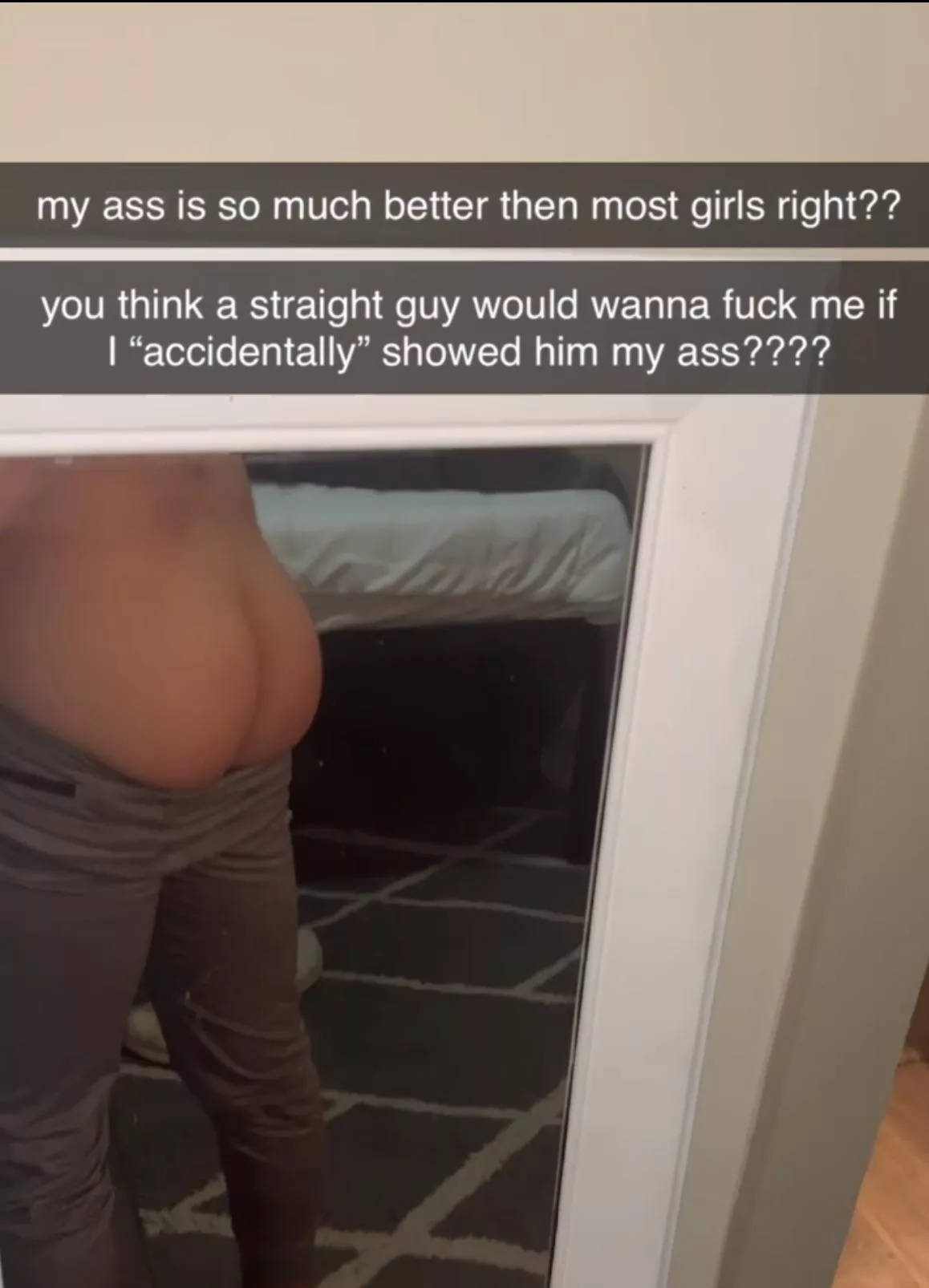 “Straight” ass about to be fucked for the first time. Ask for snap for videos ;) college smooth bubble butt posted by Low_Sir128