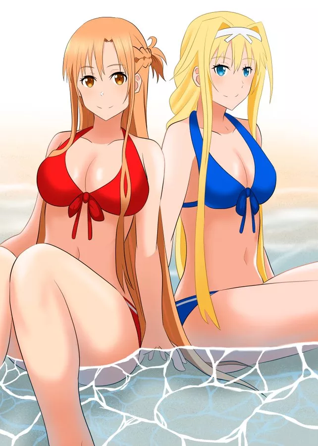 Asuna And Alice In Bikinis (Sword Art Online) posted by Csxc