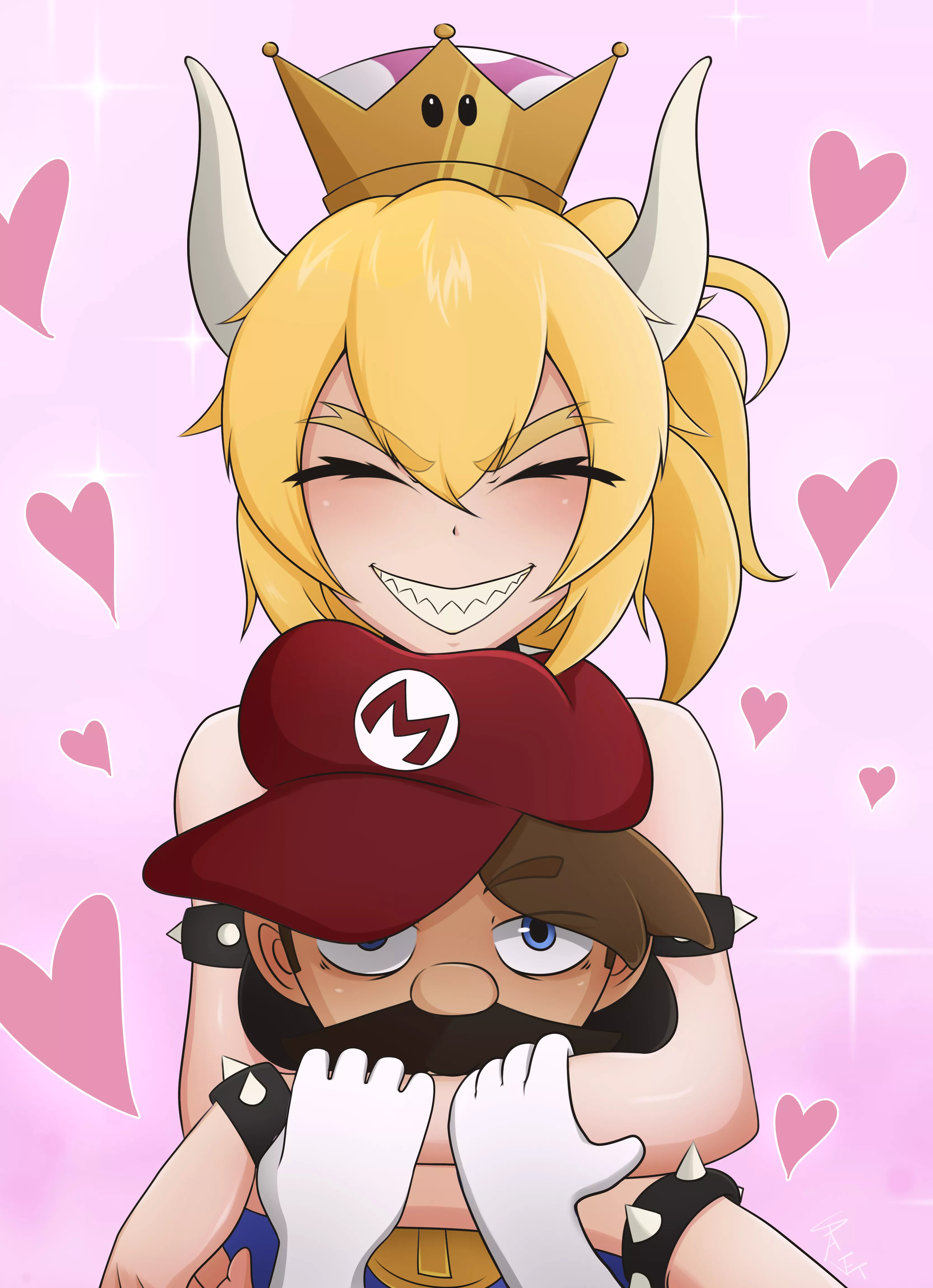 Bowsette and Mario [Made by me] posted by Benjo_Spaget