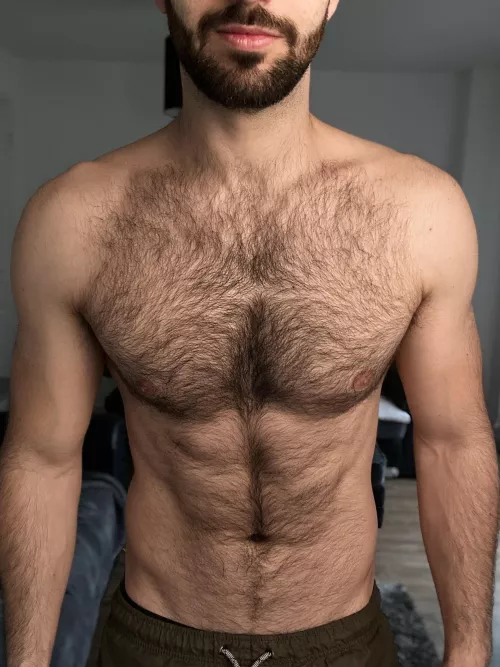 Chest hair art progression. Abs incoming… by Viprogue