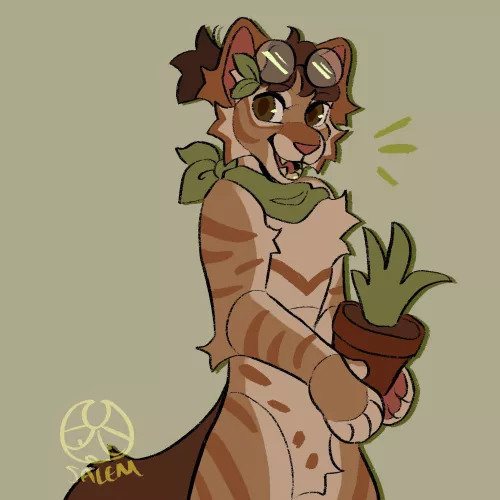 Gardening kitty :3 (OC) by slmvilla