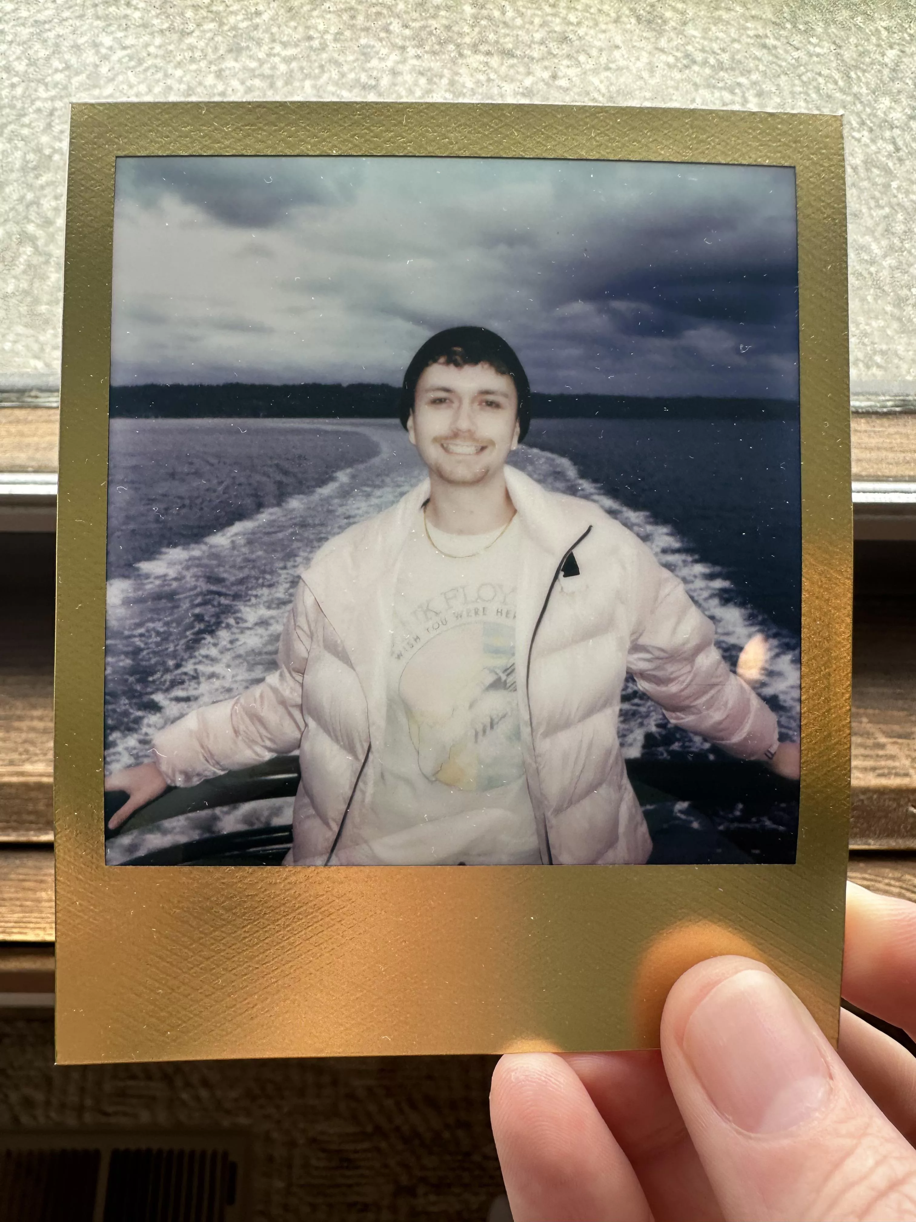 Polaroid of me on a ferry posted by sammedina