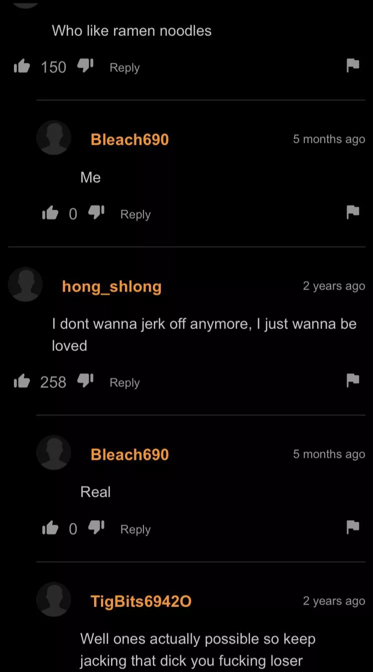 Pornhub comments in a nutshell: posted by trashtoogood