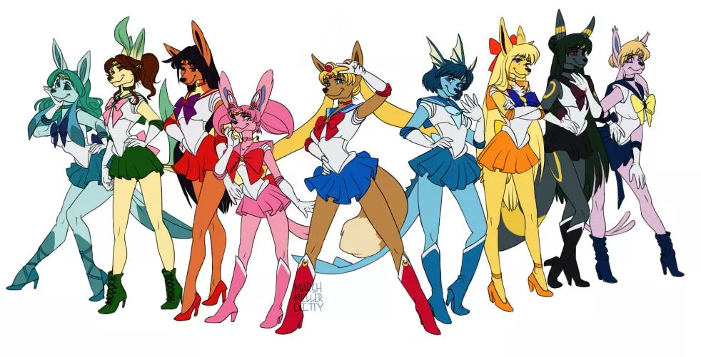 Sailor Scout Eeveelutions! (by me) posted by marshmellerditty
