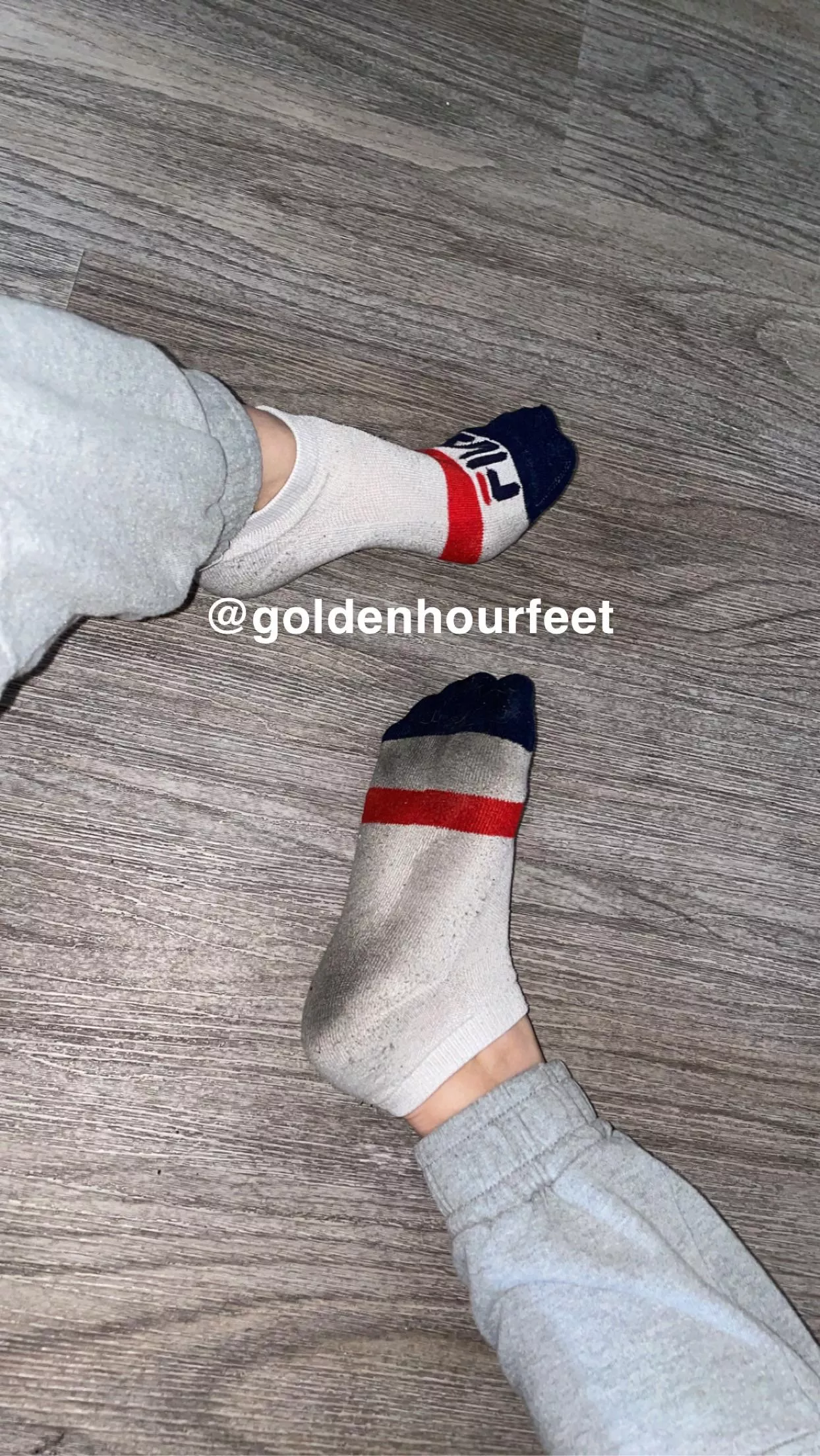 Who wants to smell my dirty Fila socks?😏 [selling] posted by goldenhourfeet