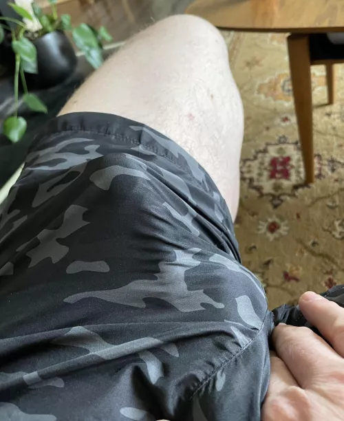 Almost poking out the bottom of my shorts! by Known_Penalty2385