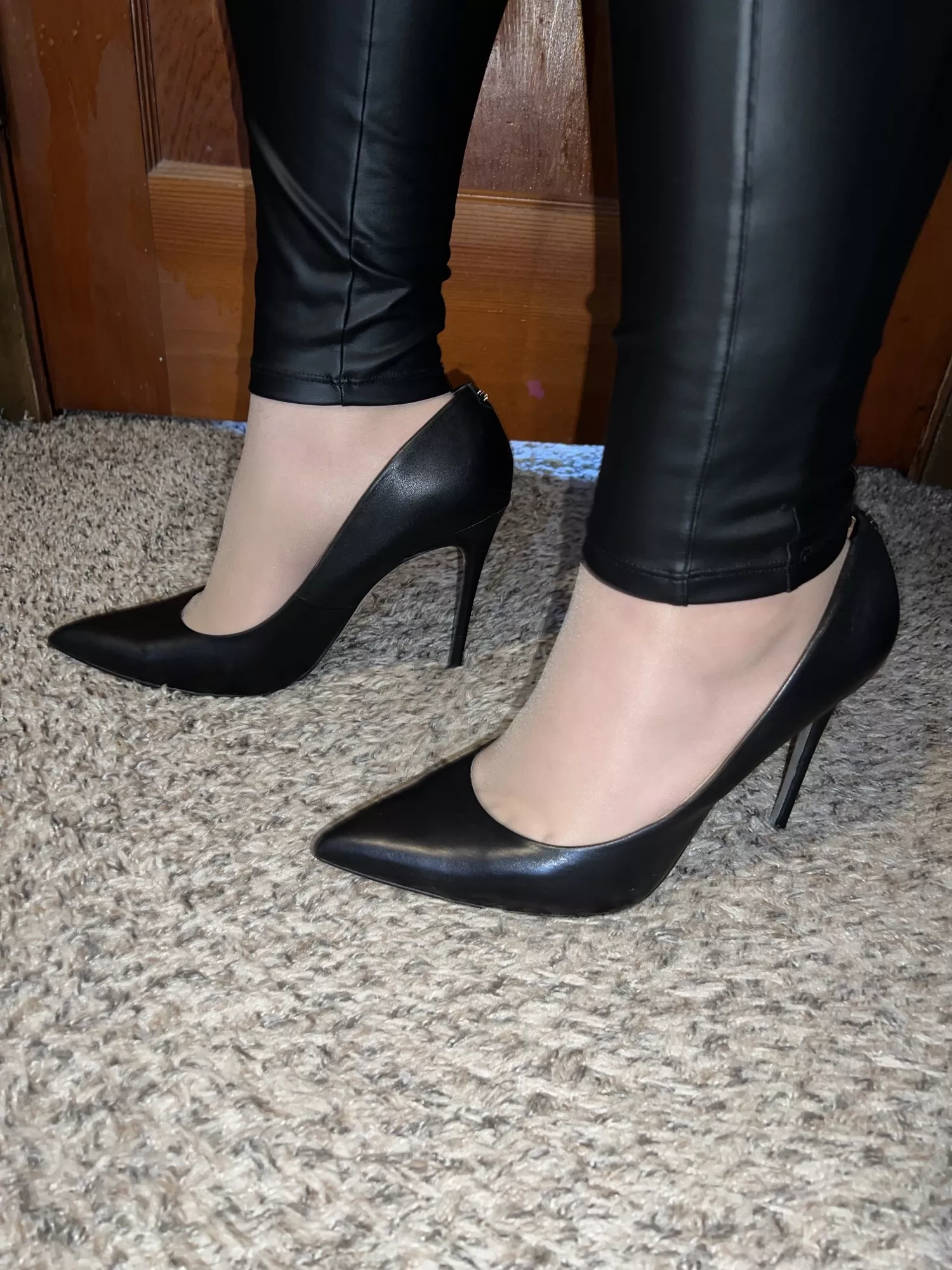 I love the way these new heels look with my leather leggings. posted by erin-nicole