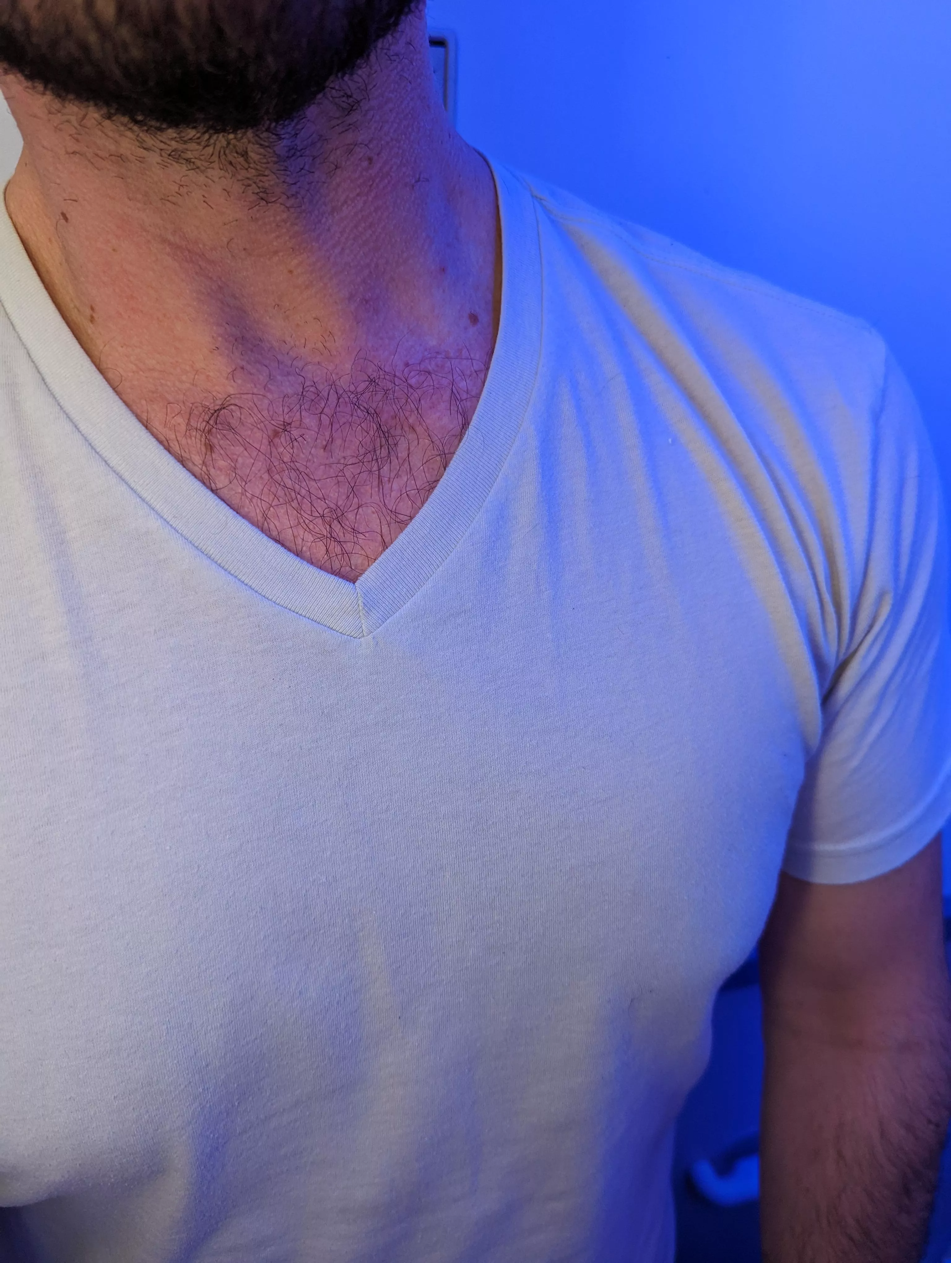 My friend thinks I show too much chest at the workplace. He's wrong. posted by TheLowB