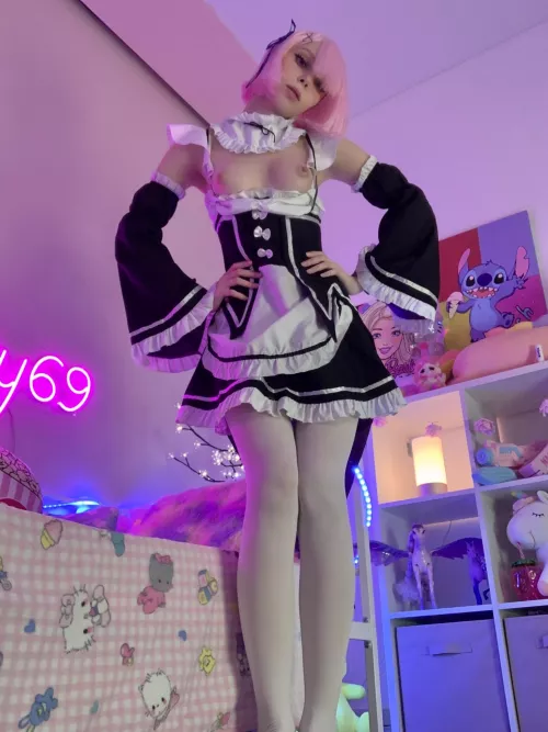 Ram from Re Zero by Little Kitty by sanaaqwereor