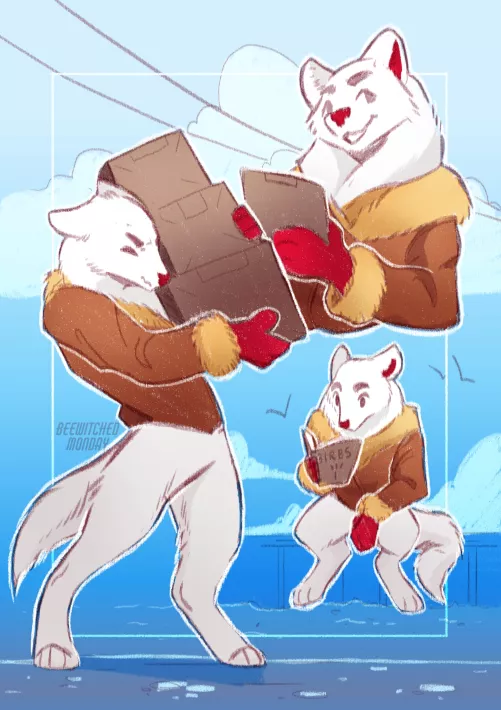 Working hard [art by me] by beewitched_monday