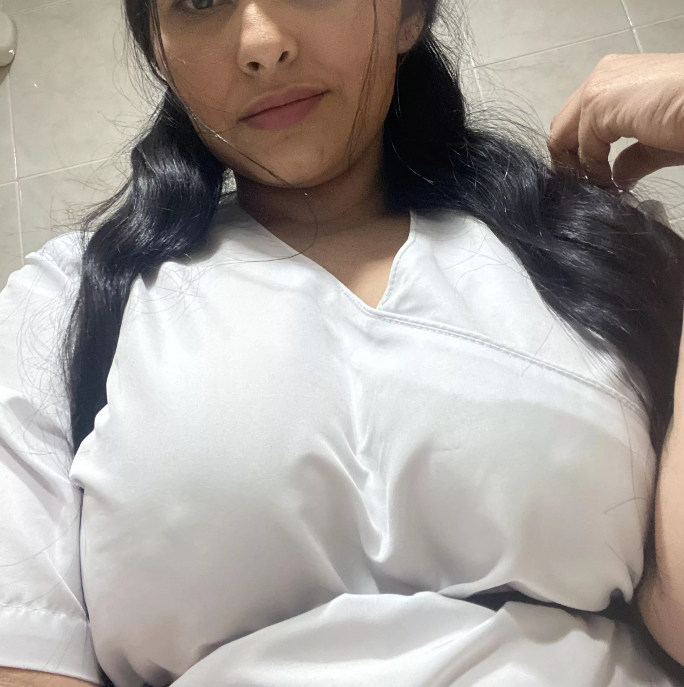 first time I receive my shift without a bra, the uniform is somewhat transparent posted by Yurve