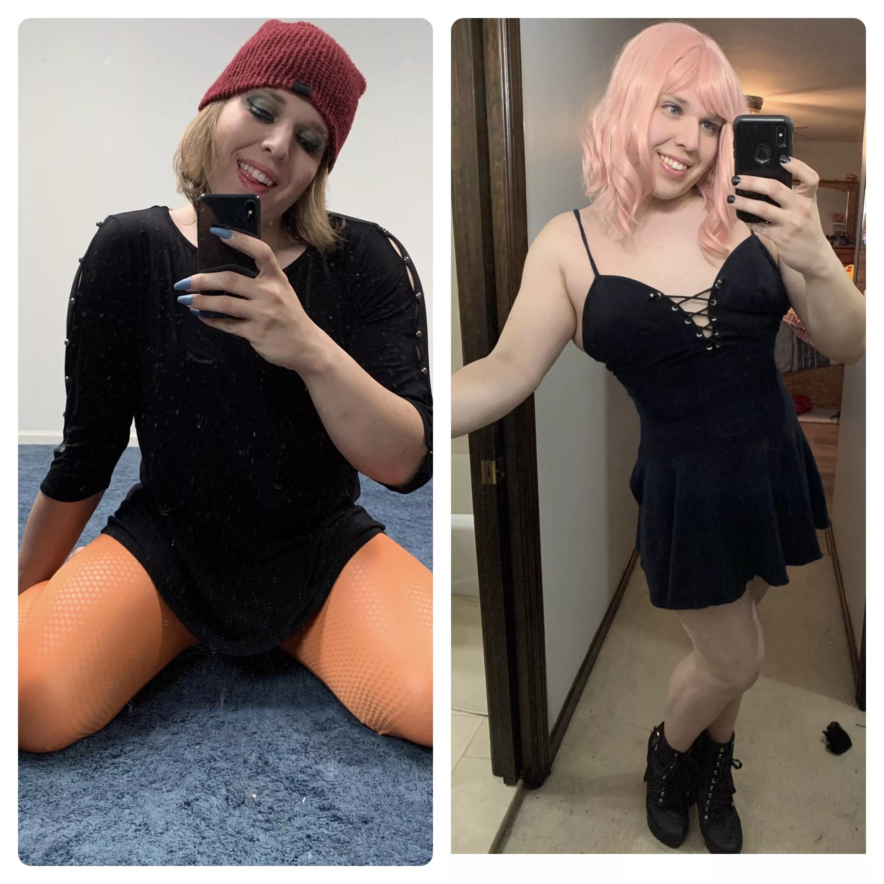 Happy I realized dresses and pink hair were better 😋💕 posted by Whitestar230