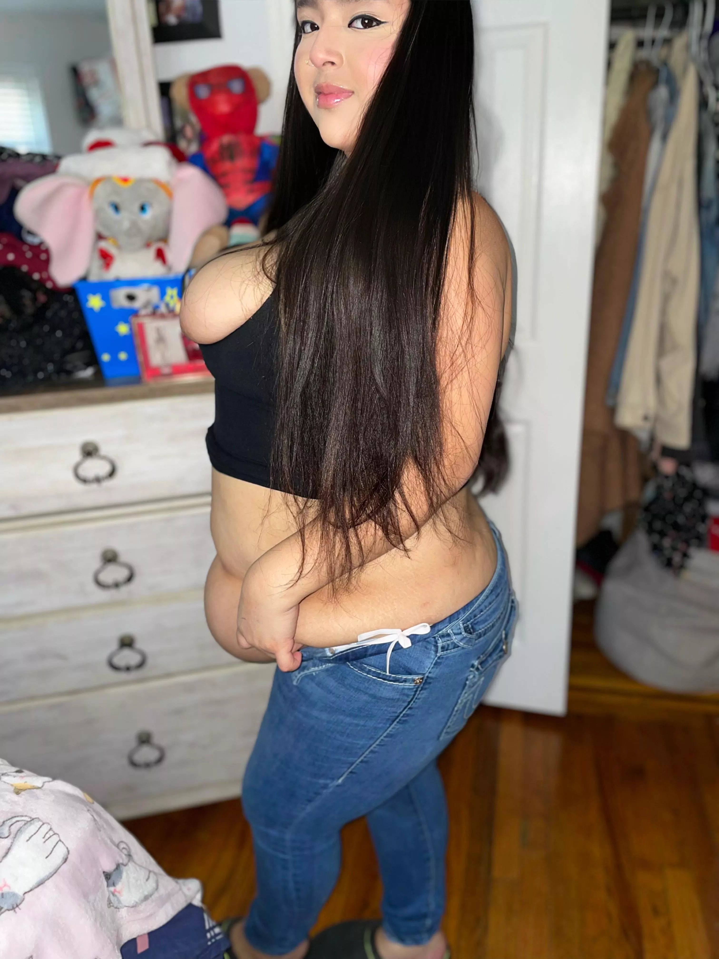 Jeans won’t button anymore 😮‍💨 posted by Alexandrafromnyc