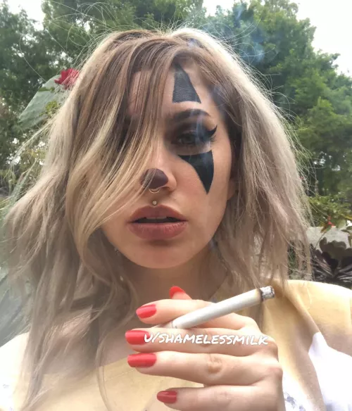 My birthday 3 years ago. Not much has changed. Still a fucked up clown. Craving a ciggie rn but it’s cold outside. by shamelessmilk