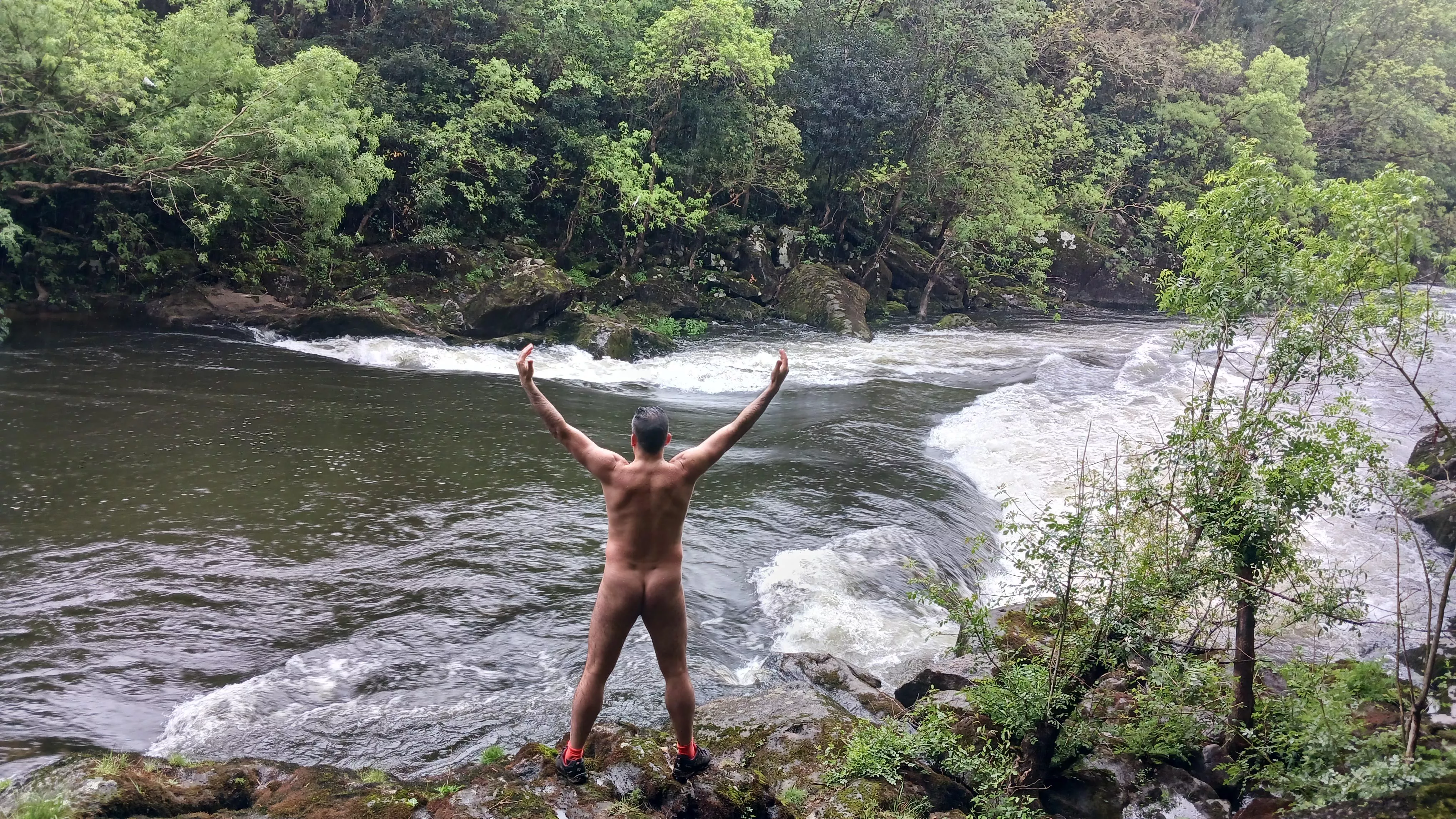 Rainy day. Love the rain on my bare skin posted by nudebodytime