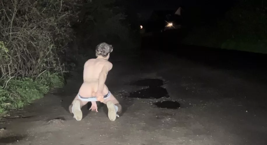 Using my dildo at the side of a public road 😈 by axxxeljones