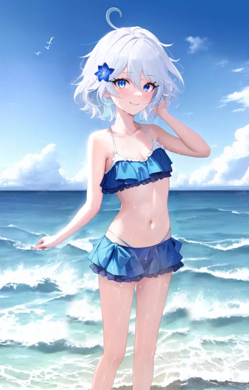 Blue Frilled Bikini by eternalsummer888