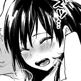 Lf Mono Source: 1girl, face, close up, blush, long hair, black hair, open mouth, sfx, hair between eyes, closed eyes, blank speech bubble, upper teeth only posted by saheel007