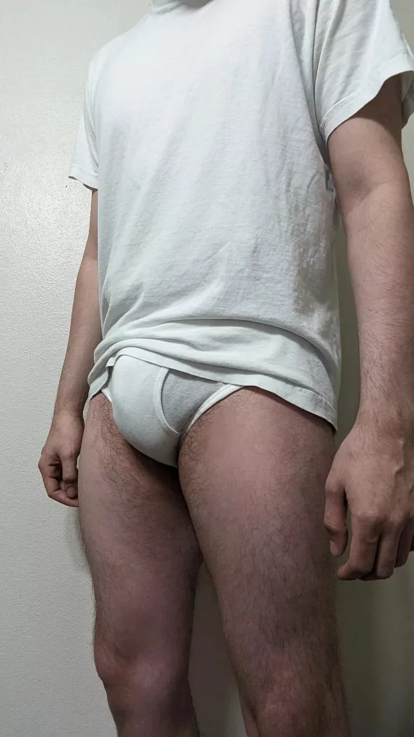 Living with two gay friends from college and we're casual about no pants. They love when I show off my briefs posted by davisgs_