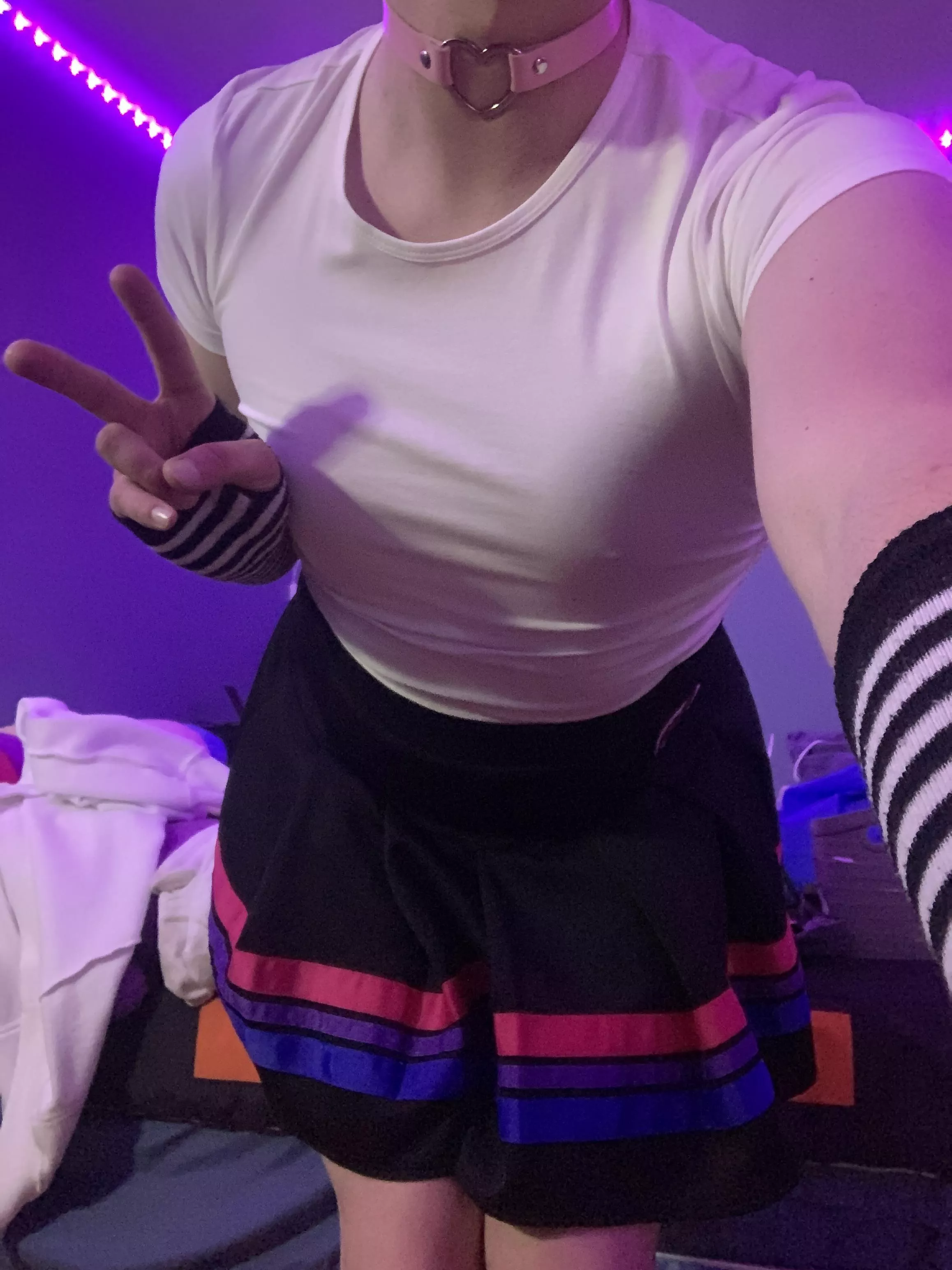 Low key obsessed with these tight white tops I just bought 😍 cute? Or nah posted by fembait