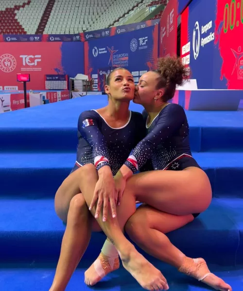Marine Boyer and Coline Devillard - French gymnasts by Admirateur1