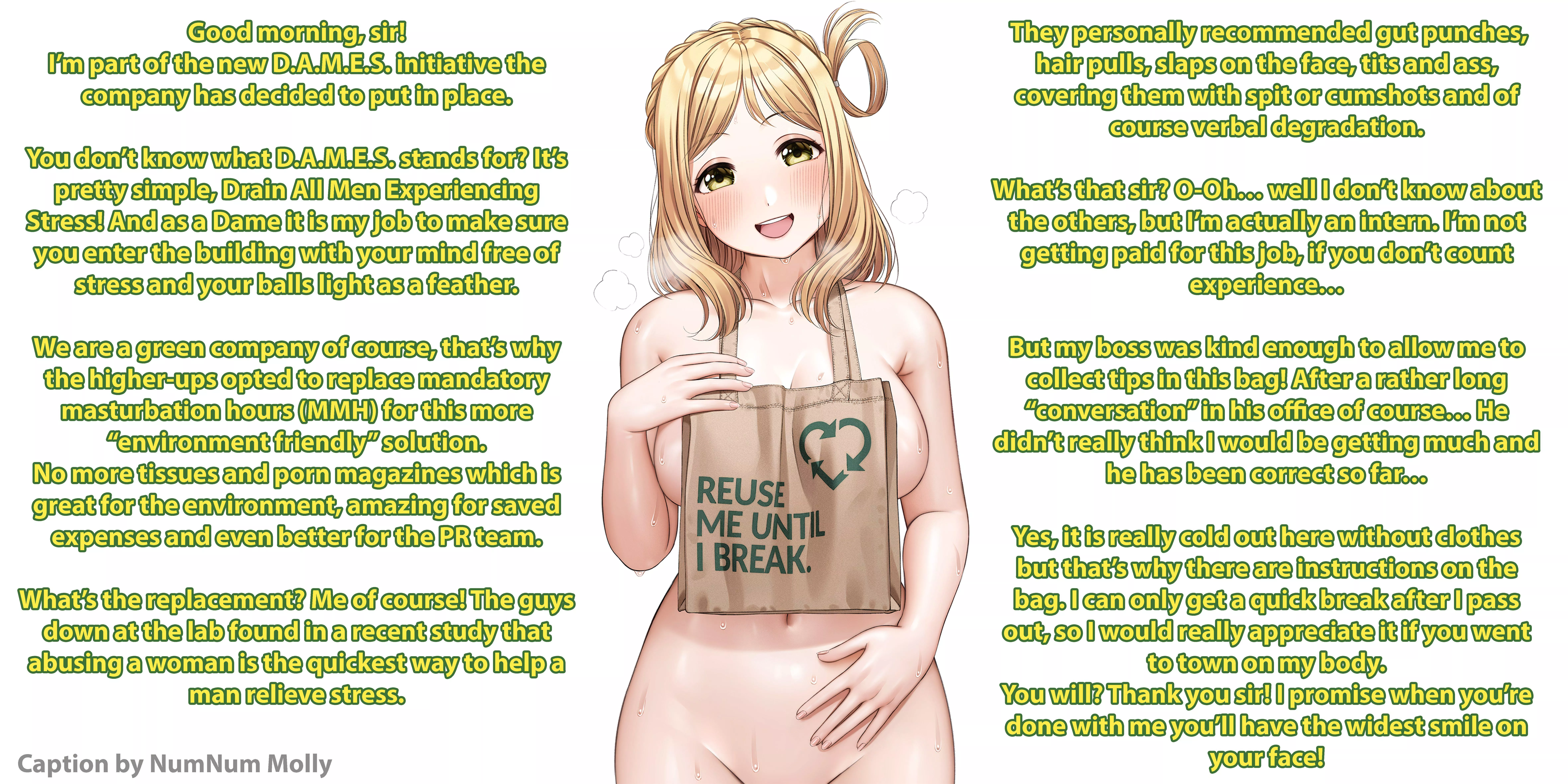 Reuse Until She Breaks! [Rough][Corrupt Company][Unpaid Intern][Free use][Abuse][Willing and Cheerful][Corporate Speech][Artist: Yonsi] posted by Sombraros