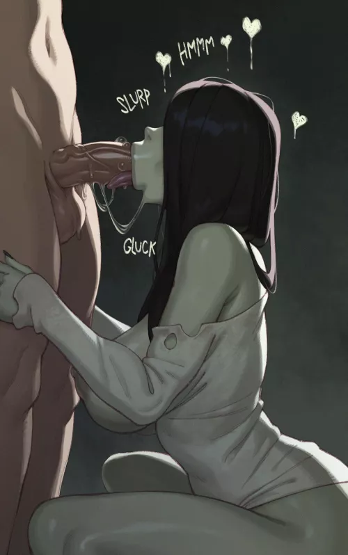 Sadako spooky blowjob (rizdraws) [The Ring] by DarkSpringer