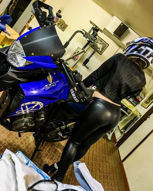 Biker girl in leather leggings 🖤 by roxy_and_george