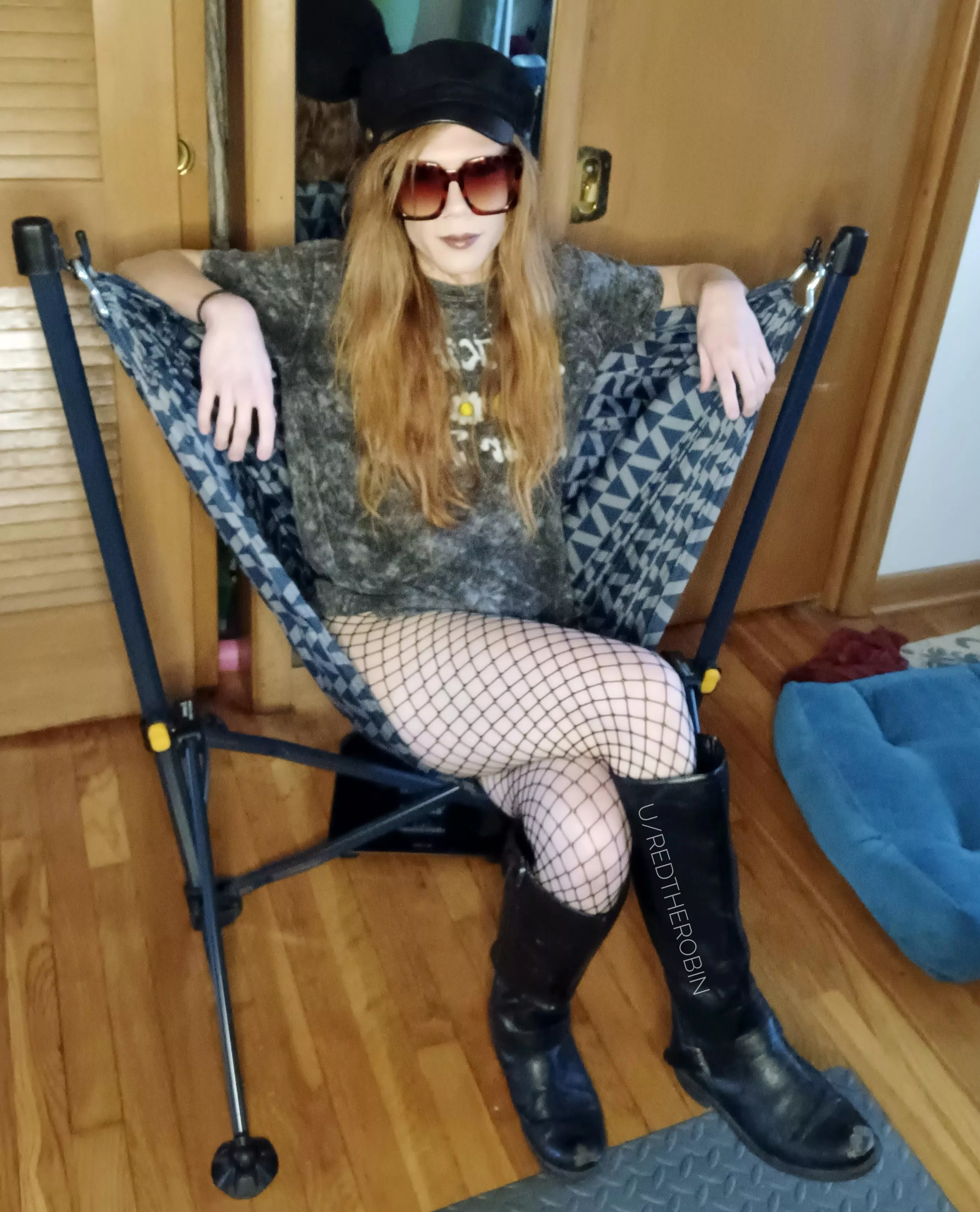 Boots pair perfectly with fishnets posted by RedTheRobin