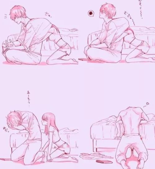 LF Mono Source: 1girl, 1boy, couple, undressing, sfx, shirtless, sitting, kneeling, frustrated, bedroom, heart, pink tint by gottawhipitout