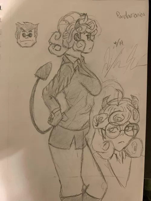 Pandamonica fanart by CheezyPizza14