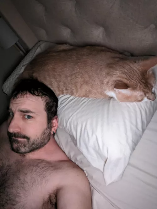 Someone is getting a little too comfortable sharing a bed 😂 Happy Wednesday! by spruceflapjack