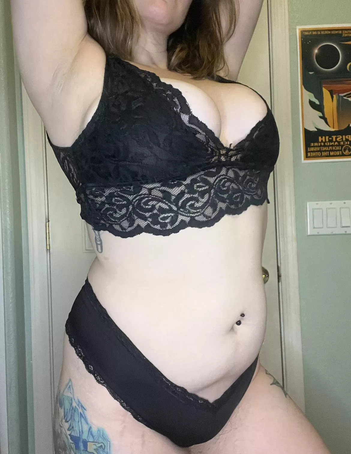 Squishy body with DD tits in Black lace lingerie! posted by DeIightfulDani