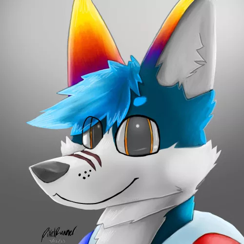 Thought I'd start posting my art here! Here's my latest of my sona so far, (which I'm also using as my pfp). I'd say that this is my first real attempt at making something without lines, and I'm pretty proud of it! let me know what you think! by PixelRunnerYT