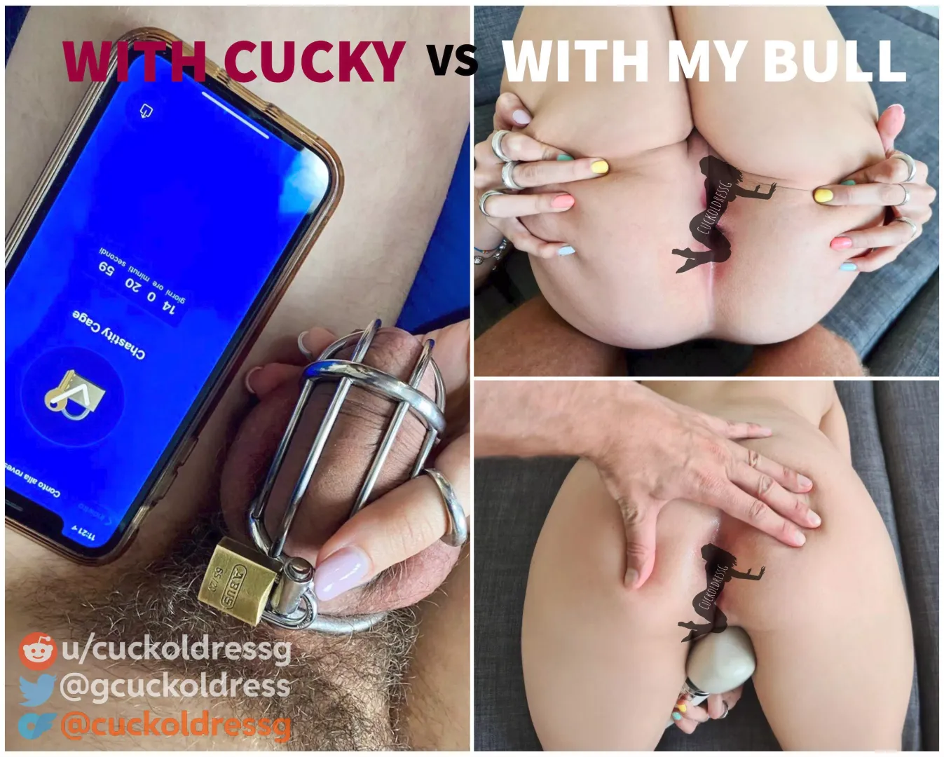 With cucky vs with my bull. See the difference? 🤣🔐🤘 by CuckoldressG