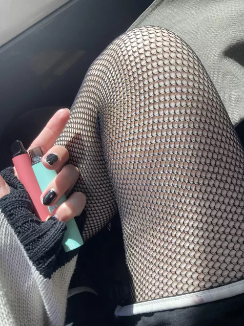 Cute fishnets by lunatheshyfemboy