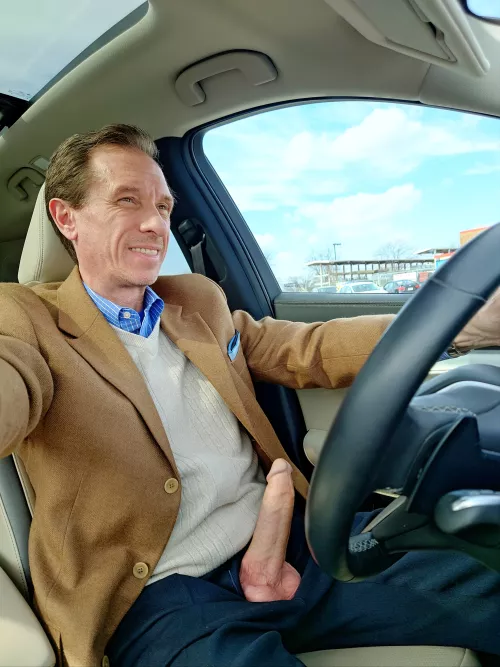 Driving back from a client appointment and my big cock needed some air and some room to stretch! by TheRod85