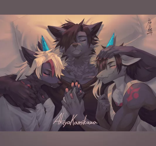 Father and his sons💕💤 (By me @AkyiakamikawaX on twitter) by AkiyaKamikawa