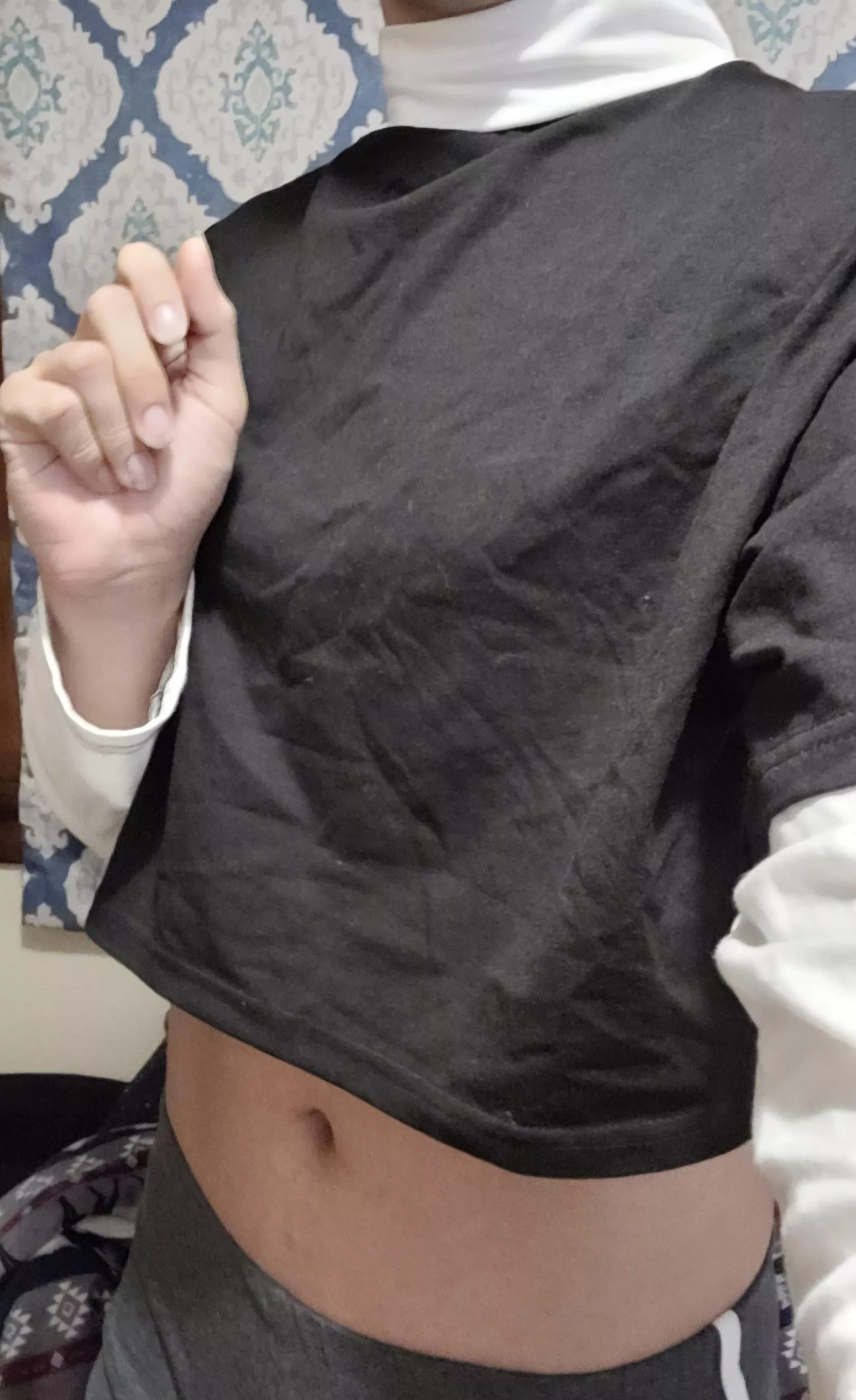 First time showing myself in a croptop on here, what do you think? 😊 posted by FemboySteve