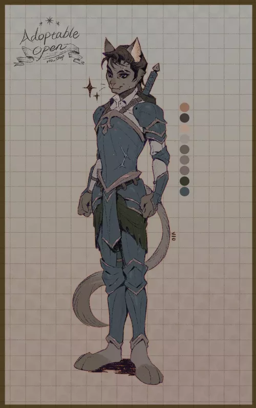 I made a Cat Knight character! by SadestFishInTheDirt