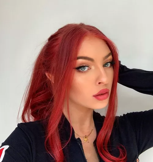 Red hair red lip by teeganhyde_