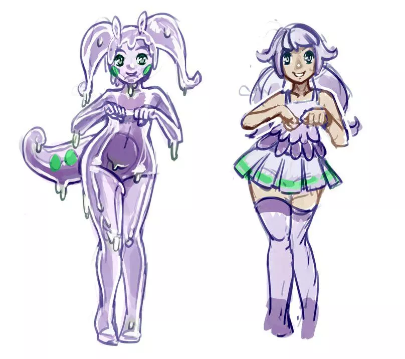 Slimey goodra pokemon girl (from a very old Tumblr post) posted by Chibi-cherries