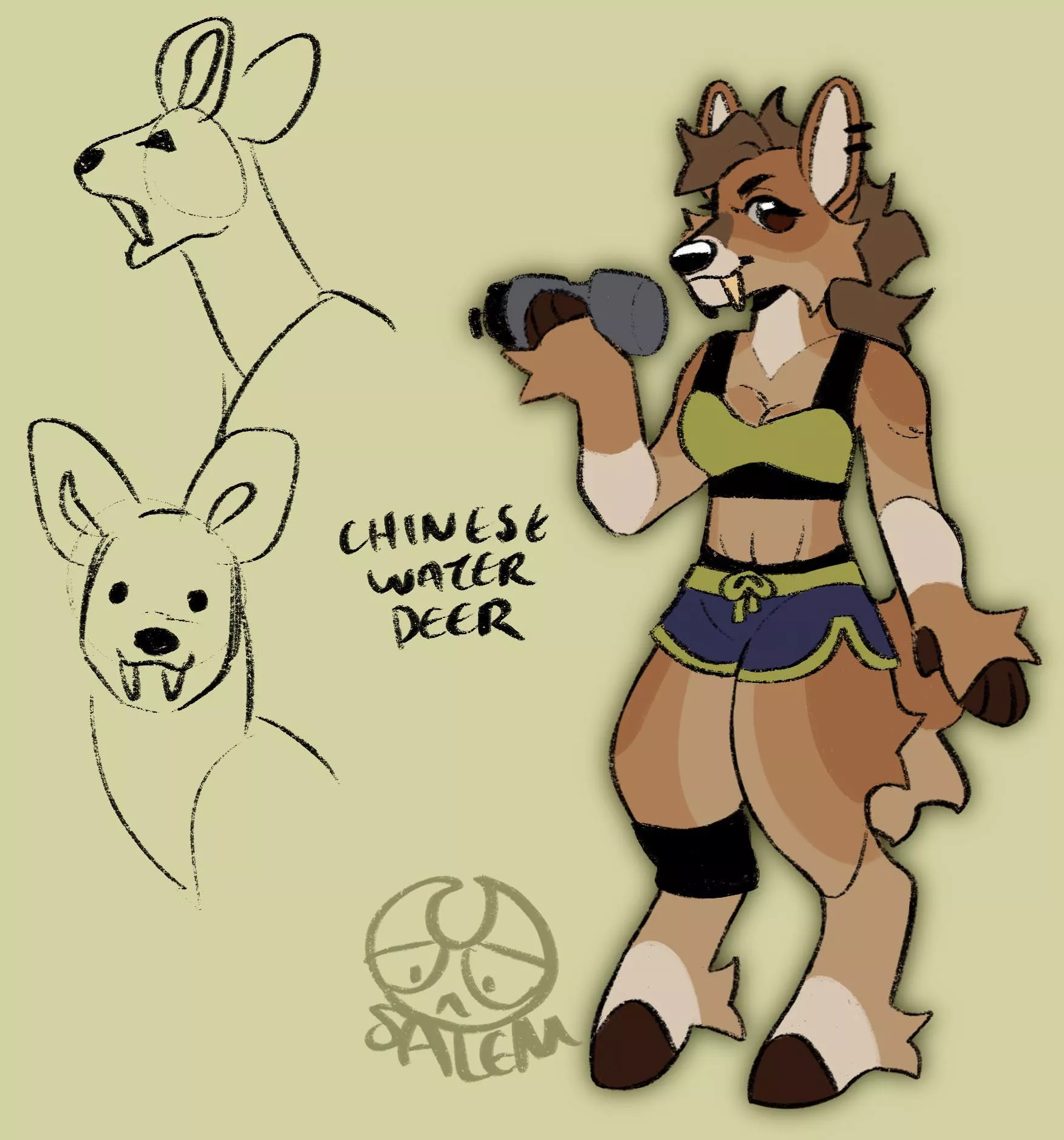 Sporty Chinese water deer!(OC) posted by slmvilla